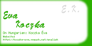eva koczka business card