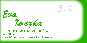 eva koczka business card
